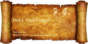 Hati Gyöngyi névjegykártya
