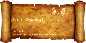 Hati Gyöngyi névjegykártya